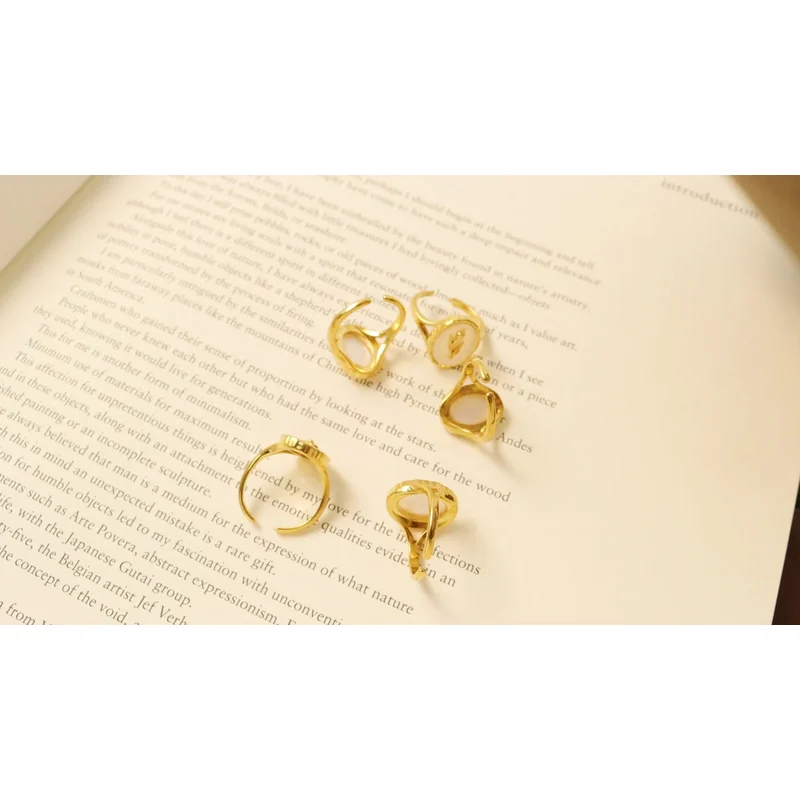 Flower Design Mother of Pearl Open Ring