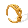 Titanium Gold Twist Ring