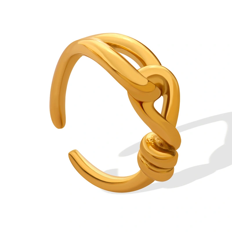 Titanium Gold Twist Ring