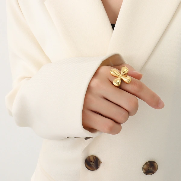 Large Gold Titanium Ring