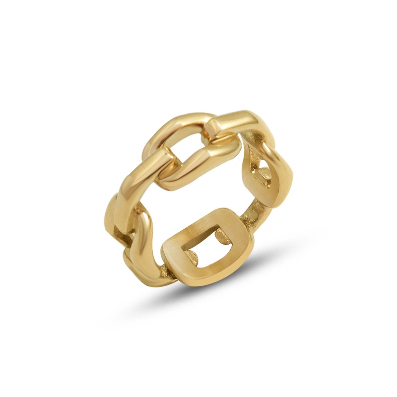Titanmium PAMELA Gold Link Chain Ring