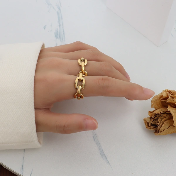 Titanmium PAMELA Gold Link Chain Ring