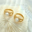 White Shell Ring Gold Plated