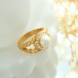 White Shell Ring Gold Plated