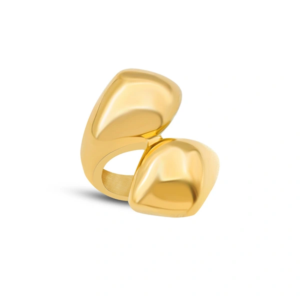 Rough Snake Titanium Gold Ring