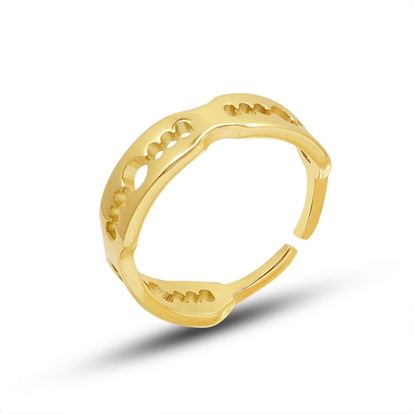Yellow Gold Plated Titanium Open Ring
