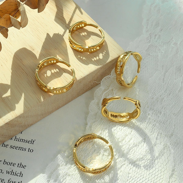 Yellow Gold Plated Titanium Open Ring