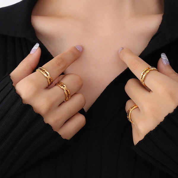 Yellow Gold Plated Titanium Open Ring