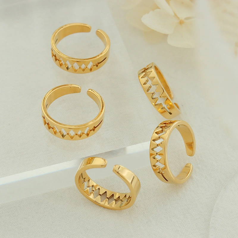 Gold Titanium Open Ring Band