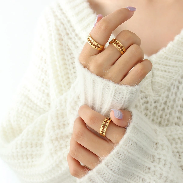 Gold Titanium Open Ring Band