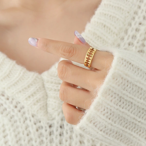 Gold Titanium Open Ring Band