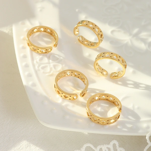 Gold Square Open Ring Band