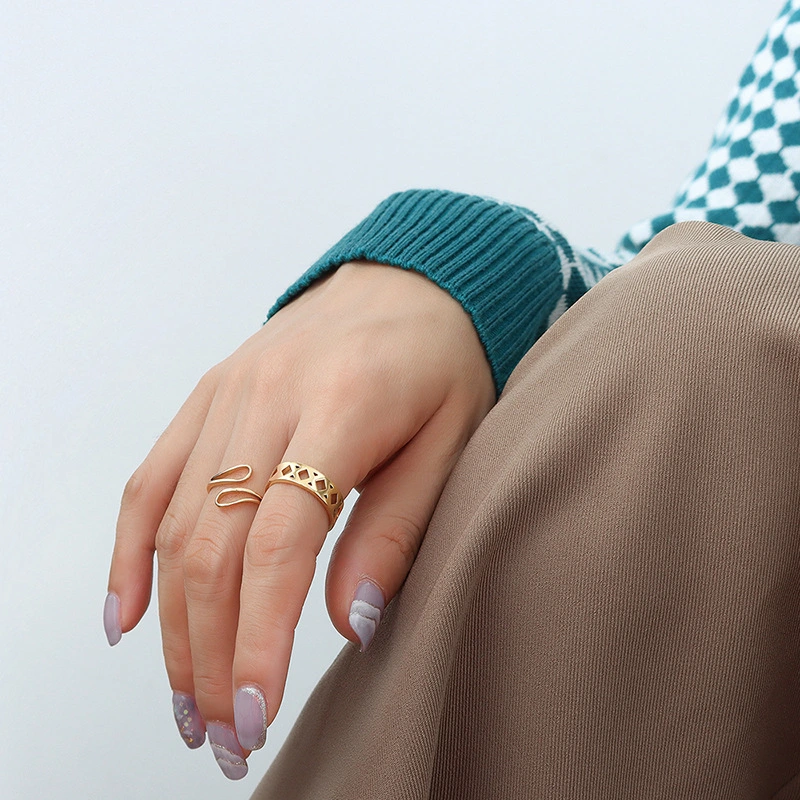 Gold Square Open Ring Band