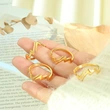 Stainless Steel Gold Lighting Bolt Ring