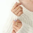 Stainless Steel Gold Lighting Bolt Ring