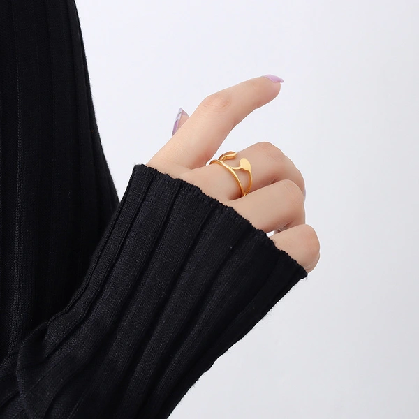 Gold Double Heart Ring