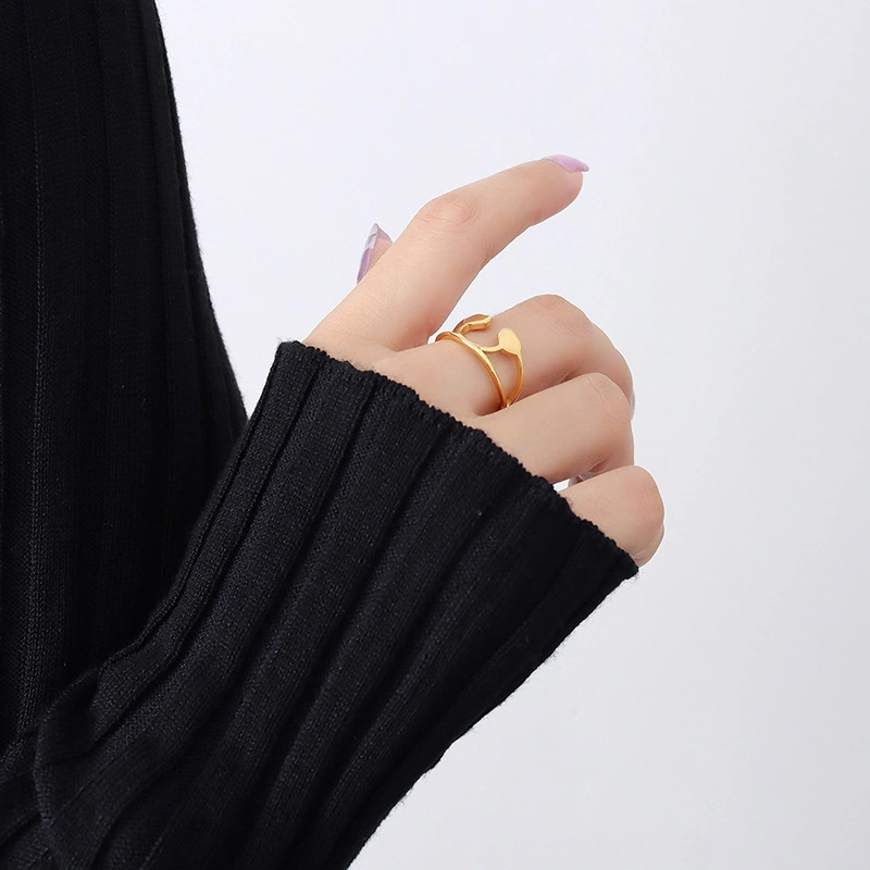 Gold Double Heart Ring