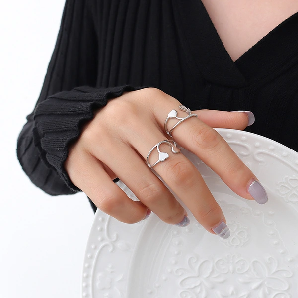 Gold Double Heart Ring