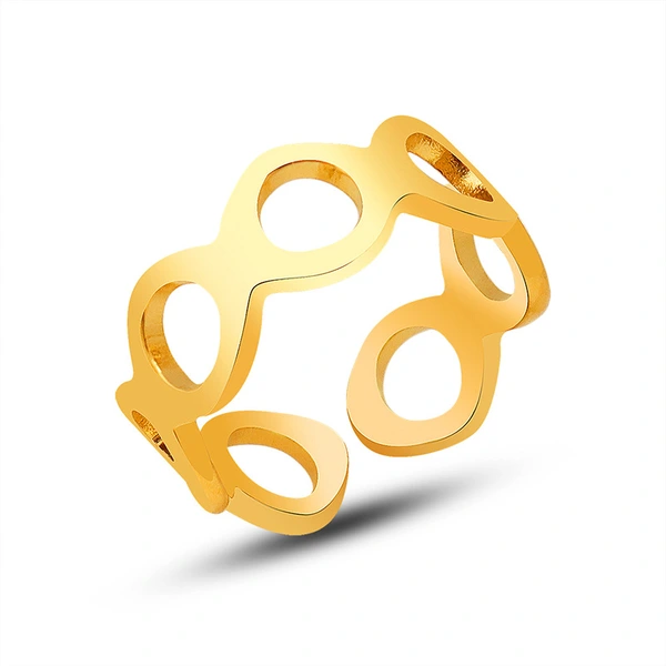 316 Open Ring Gold Initial Infinity Ring