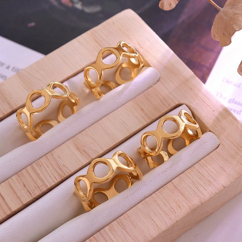 316 Open Ring Gold Initial Infinity Ring