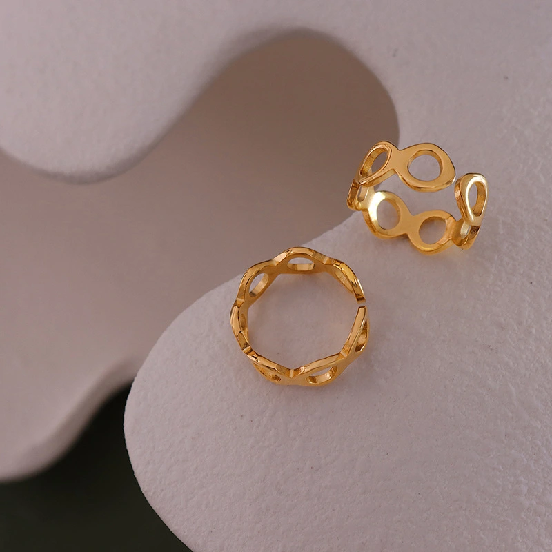 316 Open Ring Gold Initial Infinity Ring
