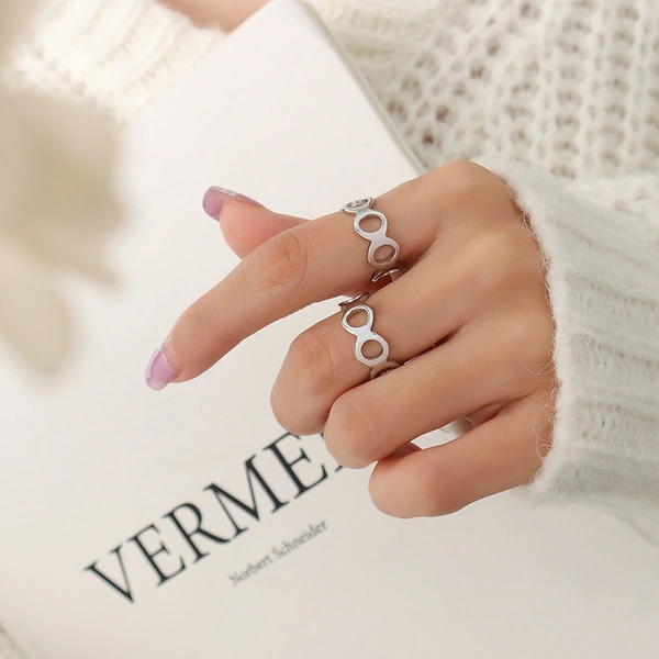 316 Open Ring Gold Initial Infinity Ring