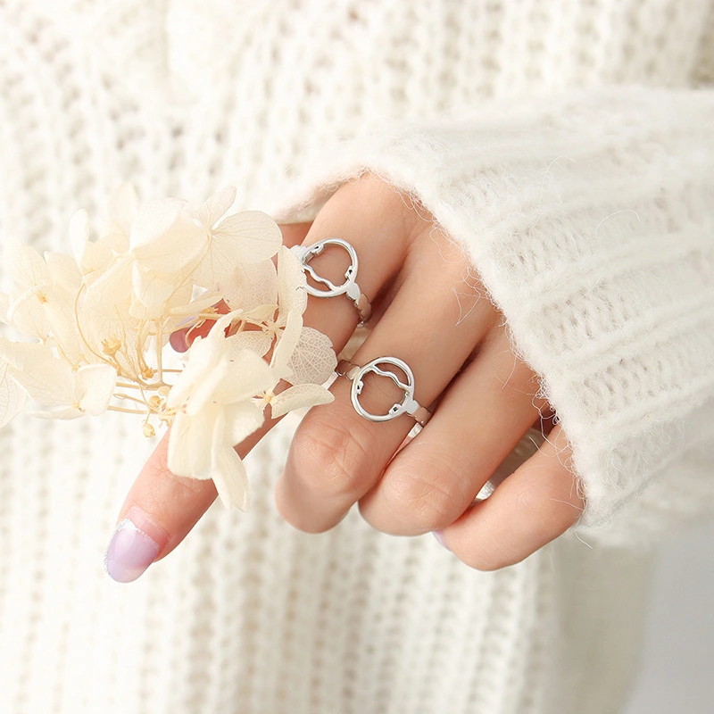 Women Stainless Steel 18k Gold Open Ring