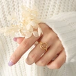 Women Stainless Steel 18k Gold Open Ring
