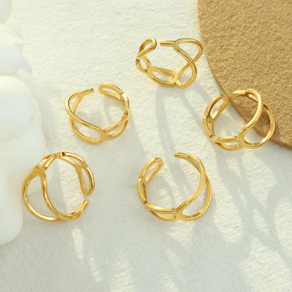 18K Stainless Steel Gold Open Ring