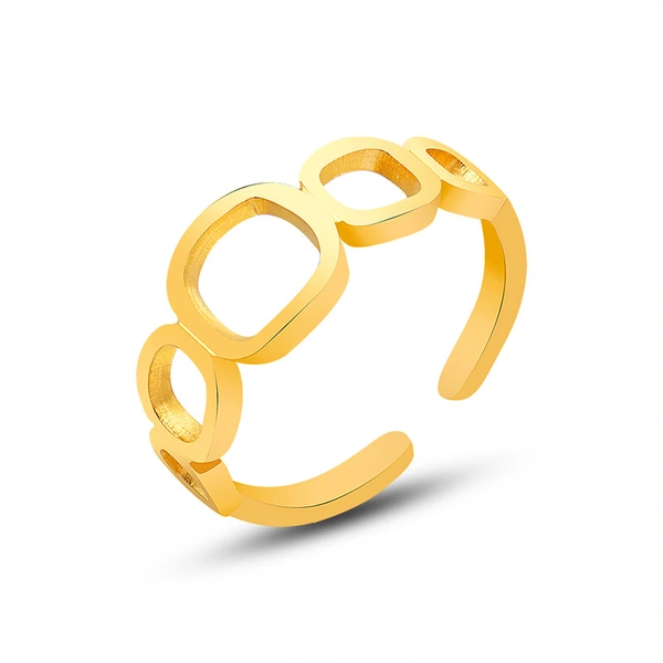 Gold Circle Women Open Ring