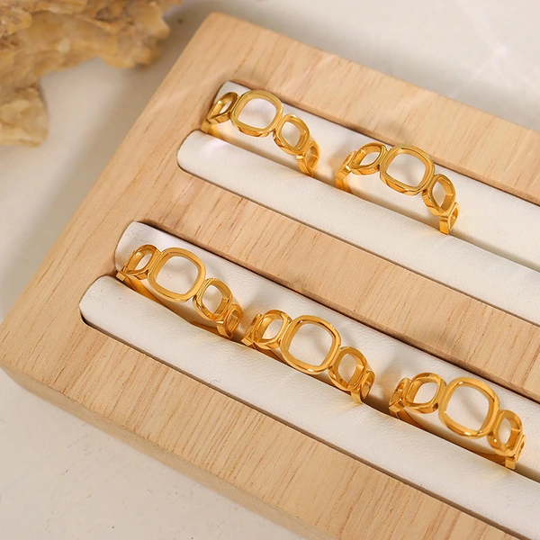 Gold Circle Women Open Ring