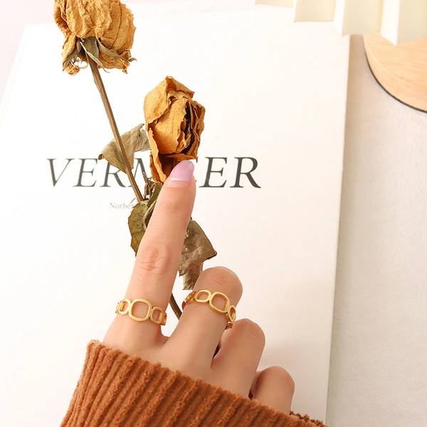 Gold Circle Women Open Ring