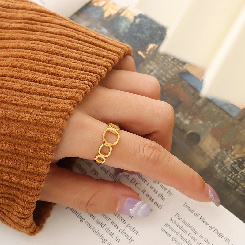 Gold Circle Women Open Ring