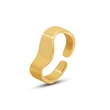 18K Gold Wave Wide Ring