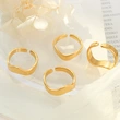 18K Gold Wave Wide Ring