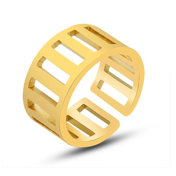 18 yellow K Gold plated Geometric Shape Ring 