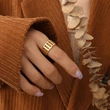 18 yellow K Gold plated Geometric Shape Ring 