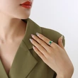 Oval Stone Women Jewelry Ring in Green and Red