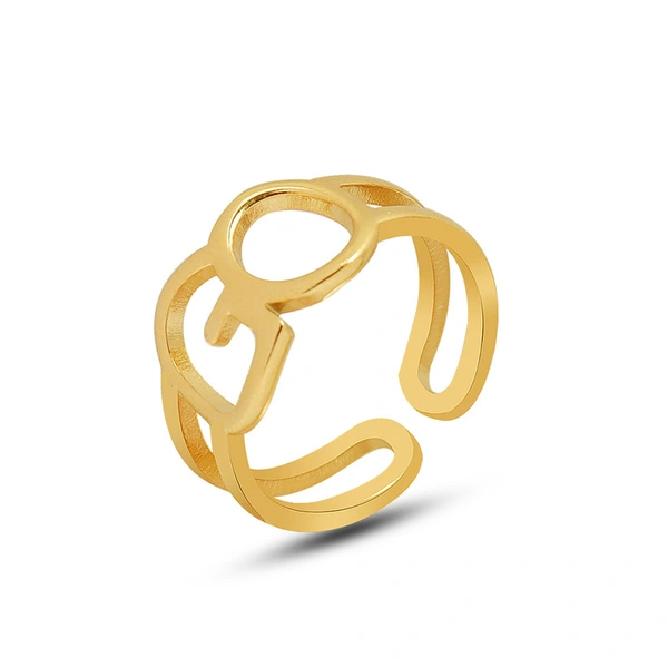 18K gold plated hollow geometric circle rings
