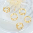 18K gold plated hollow geometric circle rings