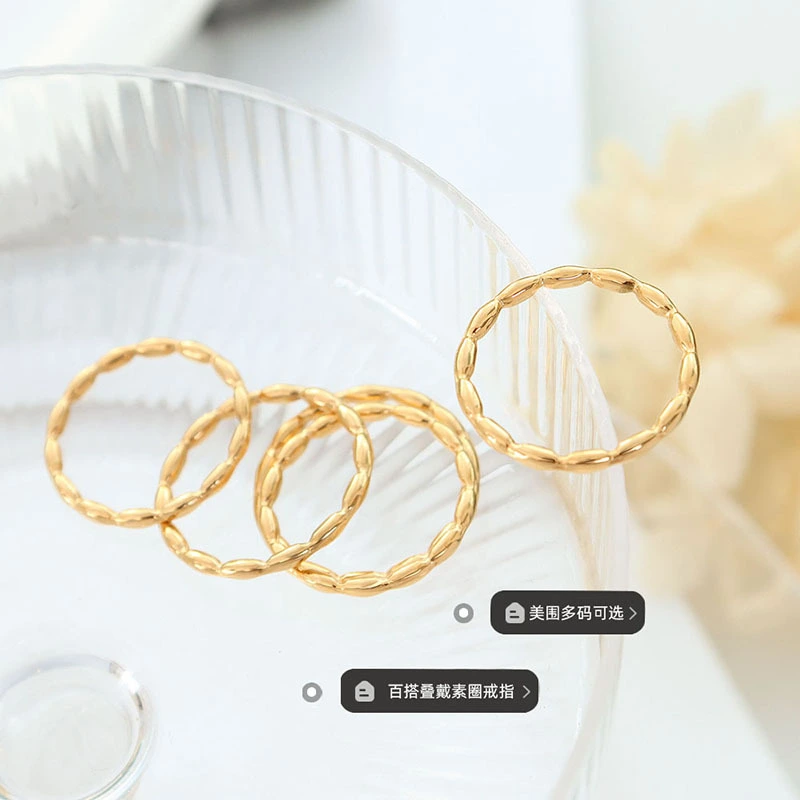 316L stainless steel Rope Band Ring 