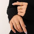 18K gold plated letter love chain shape open adjustable rings 