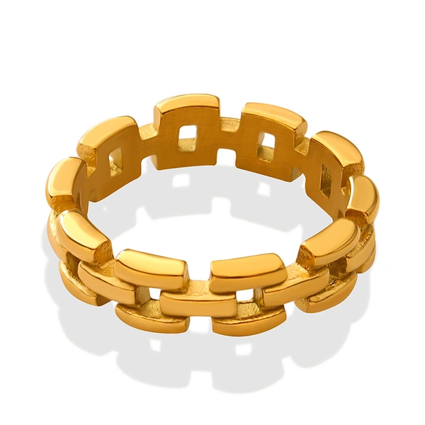 Chain Band Ring in Gold-Tone Color