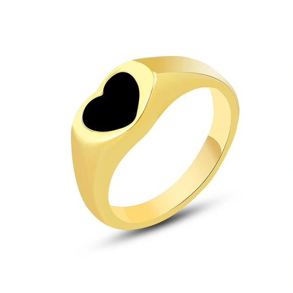 18k yellow gold plating Stainless Steel Heart Ring