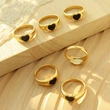 18k yellow gold plating Stainless Steel Heart Ring