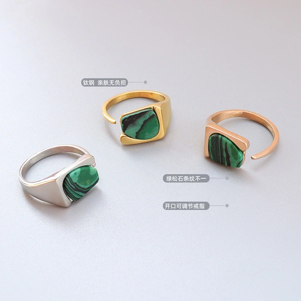 Women Design Green Turquoise Jewelry Ring