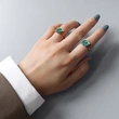 Women Design Green Turquoise Jewelry Ring