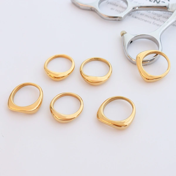 18K Gold Plated Blank Bar Rings