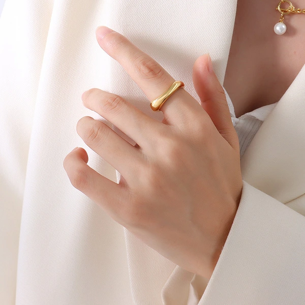 18K Gold Plated Blank Bar Rings