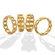  18K Gold Plated Stainless Steel Metal Hollow Chain Twist Ring